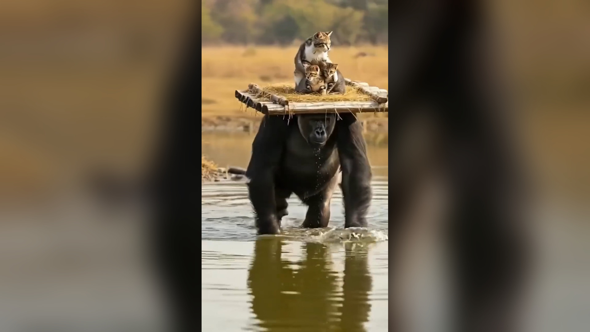 D2705039_Gorilla Chose Kindness Saved Mother Cat Her Babies #SurvivalInstincts #AnimalRescue #Heartwarming #MiracleRescue #Kindn