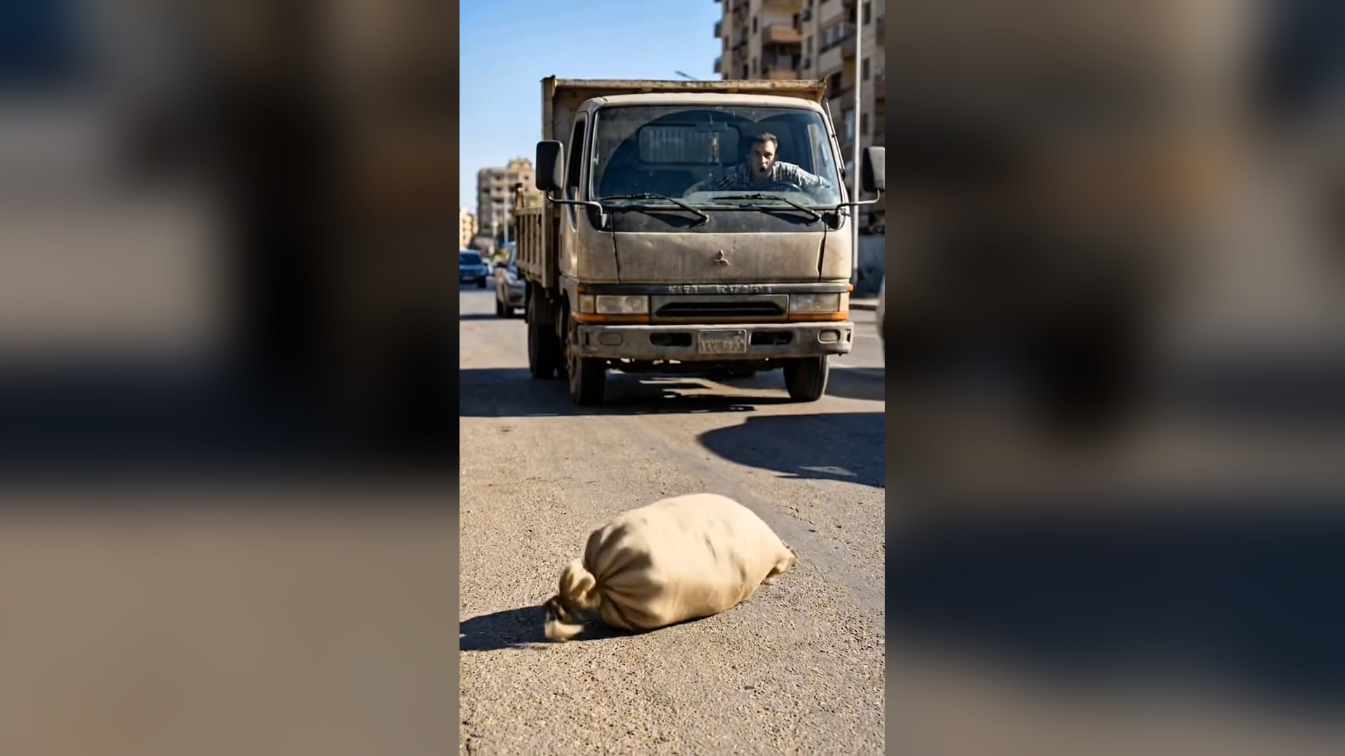D0706005_Sack on Road to Second Chance Two tiny puppies were left inside sack in middle of busy road, crying help. Just when_par
